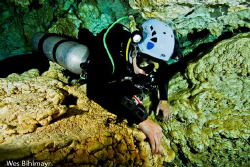 Upstream section of cenote car wash coming out of the cel... by Wes Bihlmayr 